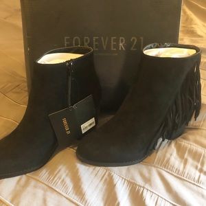 Booties with Fringe - Forever 21